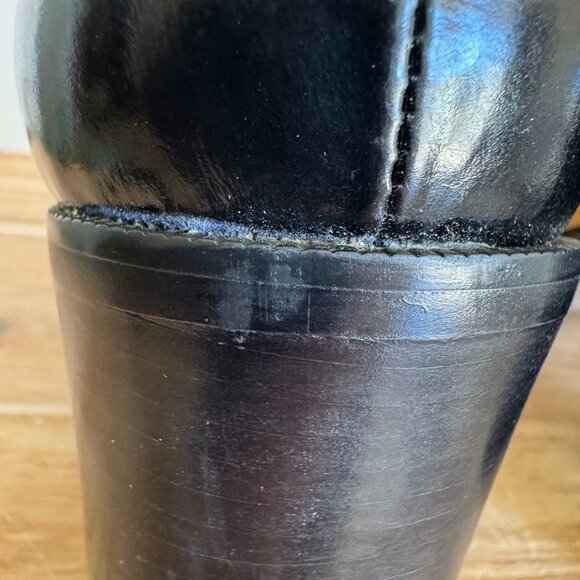 90s Vintage Nine West Jerry Square Toe Silver Buckle Block Block Heeled Loafer - Picture 10 of 16